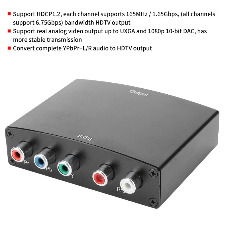 YPbPr to HDMI Converter Portable L/R Audio RGB Adapter Cable