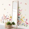 decalmile Summer Garden Flower Wall Decals Daisy Wildflower Grass Butterflies