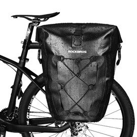 ROCKBROS Bike Pannier Waterproof 27L Large Capacity Bike Bag Rear Rack Bicycle Pannier Bag Waterproof for Grocery Touring Cycling Yellow*2