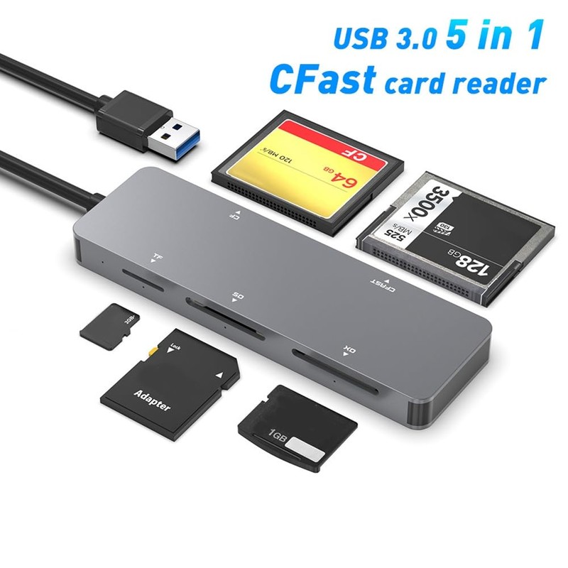 Dpaaoyer 5 in 1 Multi Memory Card Reader OTG Adapter