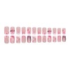 24 Pcs Pink Press on Nails Short Square ZWENJIE Fake