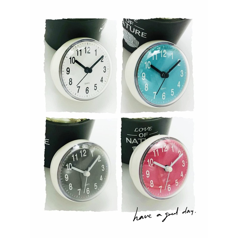 Verve Jelly Shower Clock Mini Wall Clock with Suction Cup,