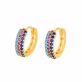 FFWTPY Women's Earrings 14k Colourful Cubic Zirconia Earrings for Dinner Party and Everyday Wear Trendy and Fashionable for Women, Copper, No Gemstone