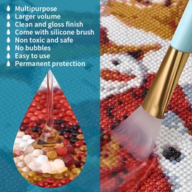 LANBEIDE 200ML Diamond Painting Sealer with Silicone Brush, Updated 5D Diamond Painting Glue Sealer Permanent Hold & Shine Effect Conserver for Diamond Painting and Jigsaw Puzzles (7 OZ)