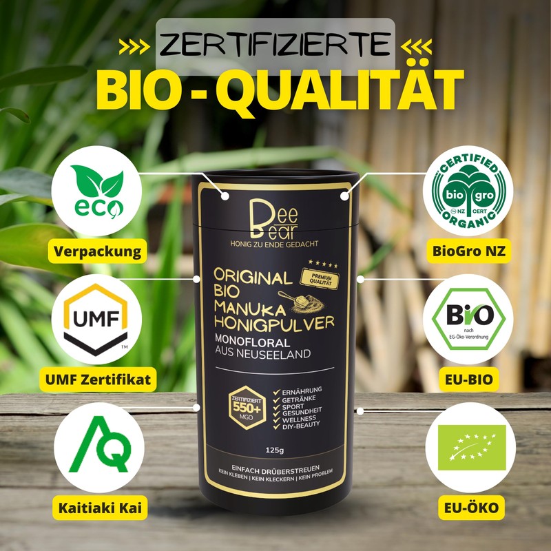 BEEBEAR BeeBear BIO Manuka Honig PULVER MGO 550 | Superfood