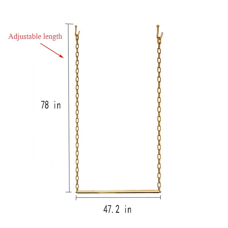 FURVOKIA 2 Pcs Adjustable Height Creative Chain Clothing Hanging Racks,Clothes