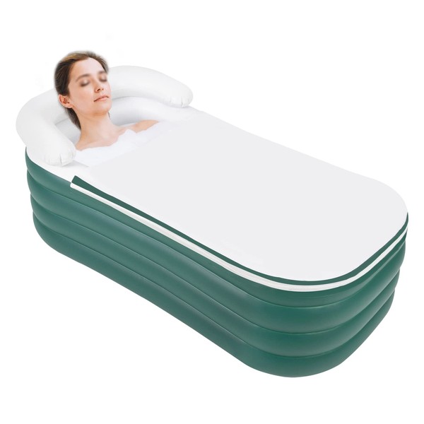 Inflatable Bathtub,Foldable Standing Bathtub, Portable Spa Soaking Bath Tub Freestanding