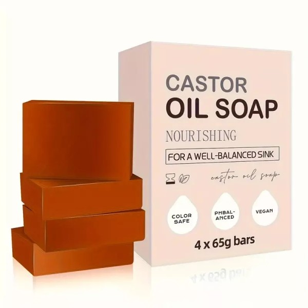 Unbranded 4pcs Nourishing Moisturizing Soap Bars - Enriched with Castor