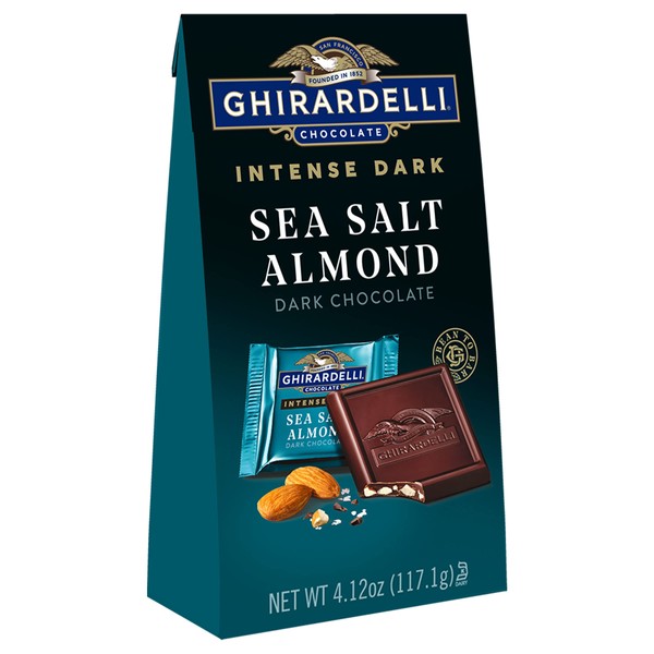 Ghirardelli Chocolate Intense Dark Squares, Sea Salt Intense Dark, 24.72 Ounce (Pack of 6)