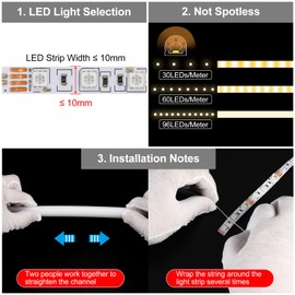 PATIKIL LED Diffuser Channel, 16.5ft/5Meter 10mm LED Silicone Channel System with Cover, End Caps for LED Strip Light Installations LED Channel