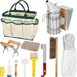 Blisstime 12pcs Bee Hives Starter Kit Beekeeping Supplies, Bee Keeping Supplies-All, Bee Supplies and Equipment with Bee Smoker, Honey Bee Hive Tools for Beginners and Bee Keeper