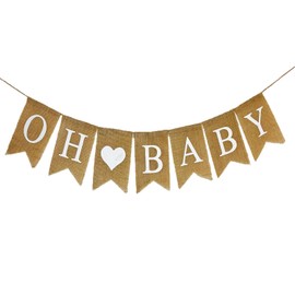 Baby Shower Banner Oh Baby Decorations Burlap Welcome Baby Pregnancy Announcement Baby Shower Party Decorations Gender Reveal Party Supplies
