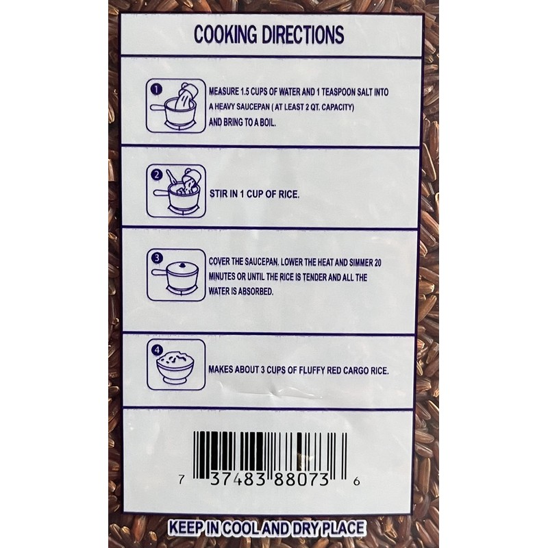 Three ladies Brand Red Cargo Rice 5 Lbs ( 1