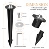Aluminum 6 Pack Ground Stakes, 6 Inches Metal Threaded Spike