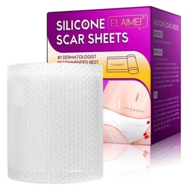 ELAMEI- Hoja de silicona para eliminar cicatrices, rollo de cinta reutilizable, eficaz para cicatrices antiguas y nuevas - 4cm x 1.5m
