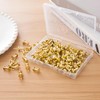 100Pcs Gold Push Pins with Storage Box – Decorative Double