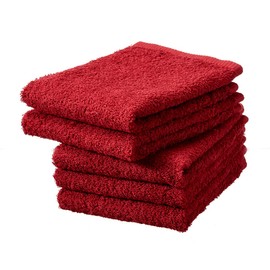 Hotel Hand Set of 5 Hand Towels, Made in Japan, Senshu Towel (Approx. 12.6 x 13.0 inches (32 x 33 cm), Red