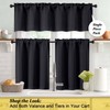 WelvetBLK Black Cafe Curtains 24 Inch Length Tier 2 Panels