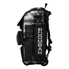 Boombah Superpack Hybrid Rolling Bat Bag - USA Old Glory Black Ops Bat Pack Black/Charcoal/White - Wheeled & Backpack Version