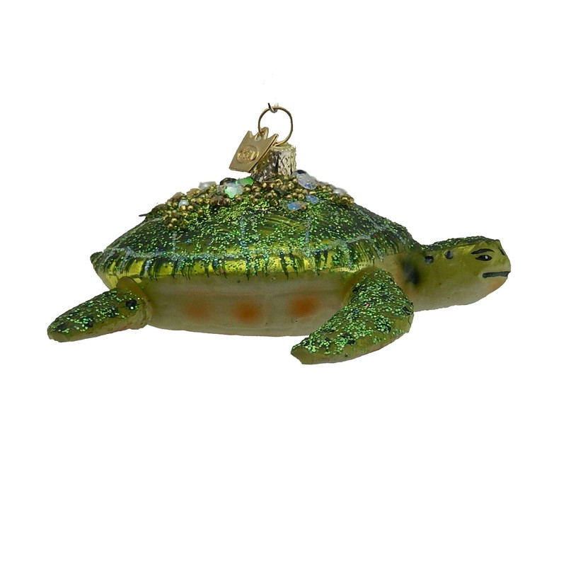 Kurt S. Adler Noble Gems Glass Sea Turtle Ornament NB1426