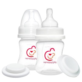Nenesupply Feeding and Storage Bottles Collection for Spectra S1 S2 Motif Luna Breast Pumps 2 pc 4.7oz 140ml with Sealing Disc Anti Colic Feeding Breastmilk Storage Replace Spectra Bottles