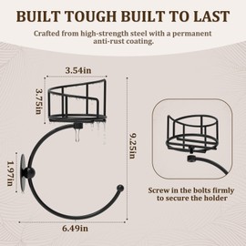 Hand Towel Holder for Bathroom with Vintage Wall Mounted Candle Holder, Rustproof Anti-Corrosion Alloy Unique Black Towel Hook, Sturdy Coat Hanger for Vintage Kitchen Bathroom Decor