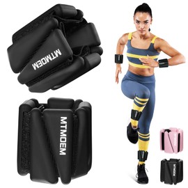 Pilates Wrist Ankle Weights Bangles 4 Lbs, Wearable Strong Fasteners Arm & Leg Weights for Women, Adjustable Weighted Bracelet for Walking, Yoga, Barre, Pool Exercises and Gym(2 Lbs Each)