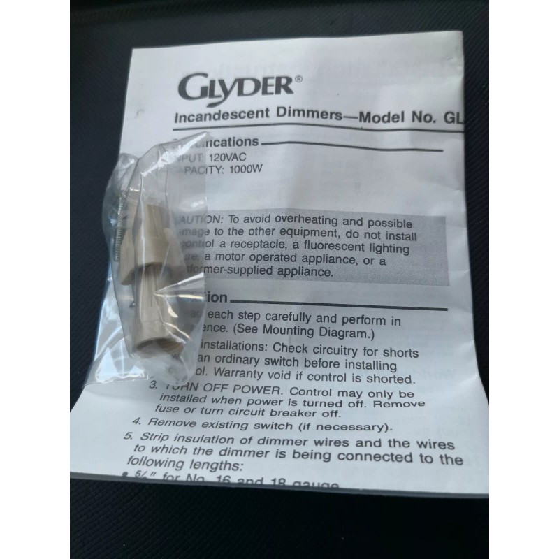 LUTRON IVORY GLYDER LINEAR SLIDE DIMMER GL-10P
