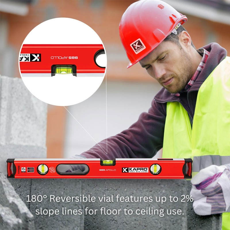 Kapro - 985-41X Apollo Heavy-Duty Professional Box Level - Features