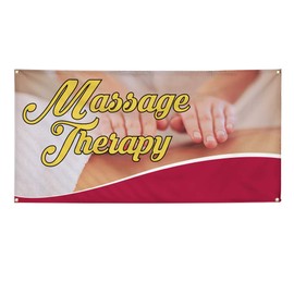 Vinyl Banner Multiple Sizes Massage Therapy Advertising Printing B Business Outdoor Weatherproof Industrial Yard Signs Yellow 10 Grommets 60x144Inches