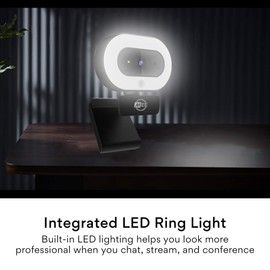 MEE audio CL8A 1080p HD Webcam with Ring Light, Microphone, Autofocus, Low Light Correction, 360° Rotation; USB Streaming Web Camera for Video Calling via Zoom/Skype on Computer PC Mac Laptop Desktop