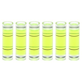 sourcing map 6pcs Cylindrical Bubble Level 9.5x34mm Mini Bullseye Spirit Levels for Leveling Camera Tripod Telescope Workshop Turntable Pictures Frame, Green