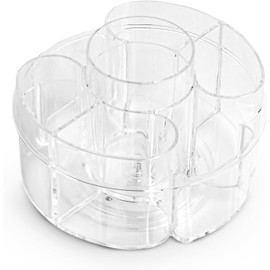 Masirs Pequeño organizador de maquillaje giratorio – Mini pero espaciosa solución de almacenamiento de cosméticos con múltiples compartimentos, el carrito de maquillaje giratorio perfecto para