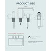 FORIOUS Bathroom Faucets, Brushed Gold Bathroom Faucet 3 Hole, Waterfall