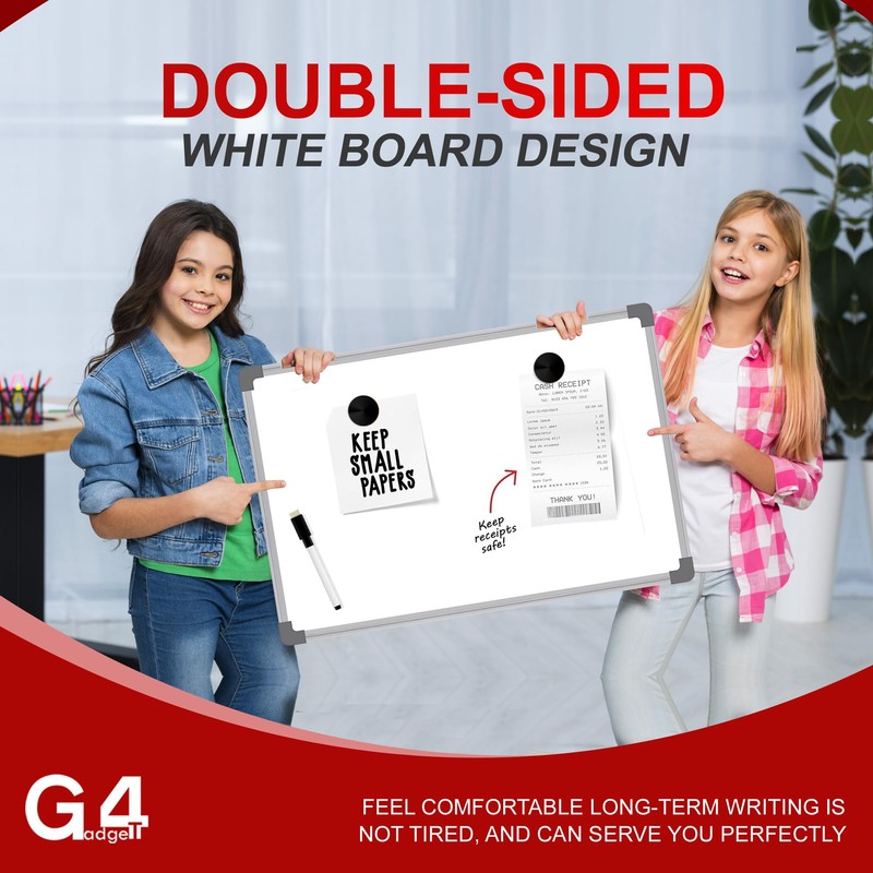 G4GADGET Dry Wipe Magnetic Whiteboard Mini Office Notice Memo White