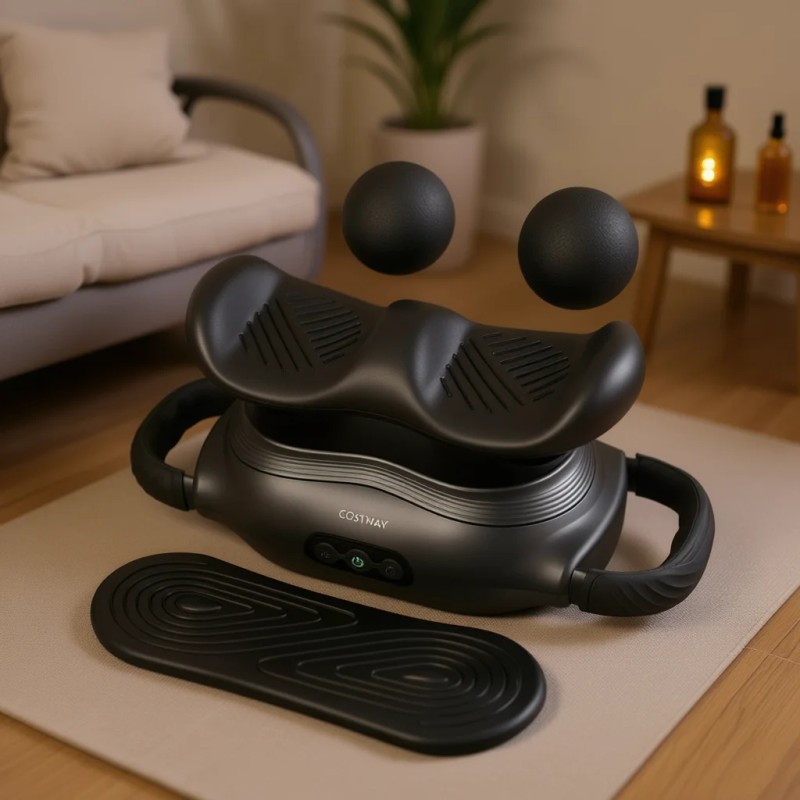 Costway Electric Back Massager 3 Heads 3 Modes USB Rechargeable