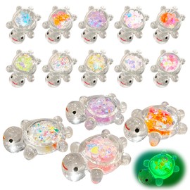 20Pcs Mini Turtles, Luminous Resin Animals with Sparkle Flakes, Mini Transparent Animal Figurines for Fairy Gardens, Aquariums & DIY Crafts,Miniature Landscape Home Decoration