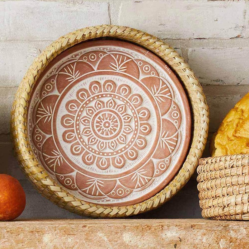 Bread Basket with Terracotta Warmer, Bread Basket for Serving, Sized