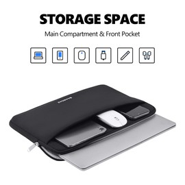 BAAGOAZ Laptop Sleeve Case 15.3-15.4 Inch Protective Bag with Front Pocket, Specially Compatible with New 15.3 Inch MacBook Air M3 M2 2024 2023, 15.4 Inch MacBook Pro Before 2019, Black