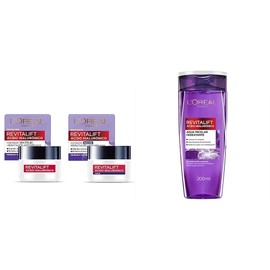 LOreal Paris Kit revitalift cuidado facial crema de dia y crema de noche  LOréal Paris Agua Micelar Revitalift Ácido Hialurónico, 200 ml              