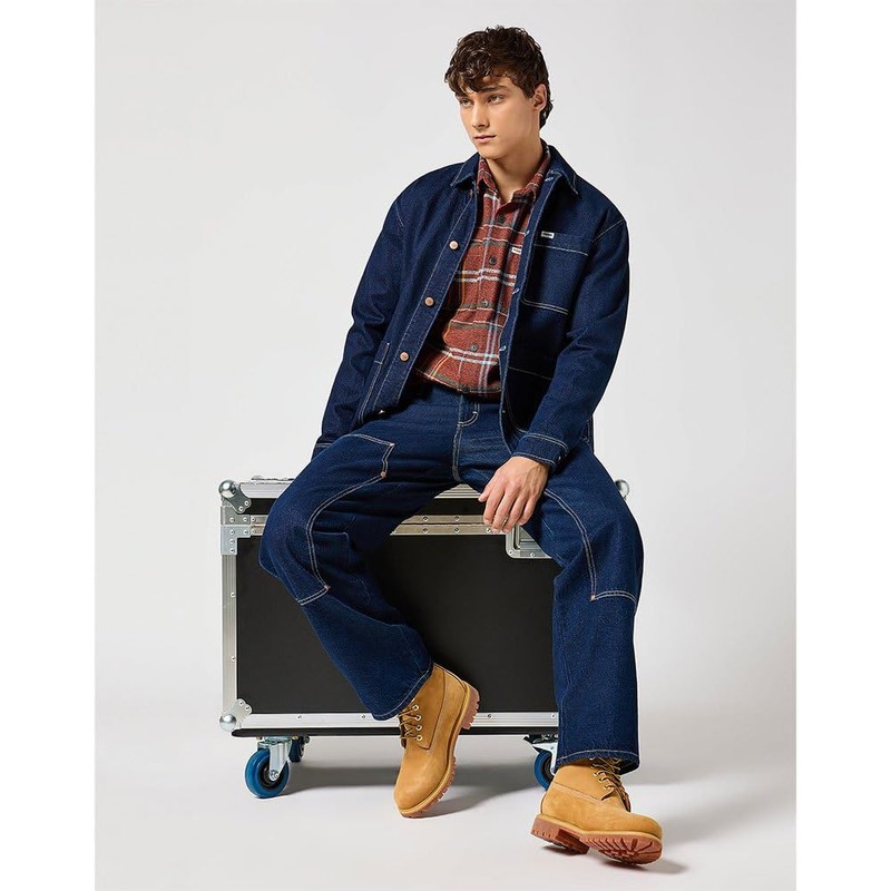 Wrangler Men's Frayed Plaid Shirt, Picante