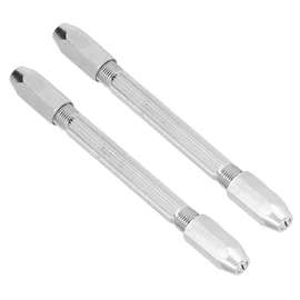 Lwuey Hex Hand Drill Pin Vise, Double Ended Jewelry Watch Repair Tool Detachable High Strength Rust Resistant DIY Manual Drill Pin Vise Set Accessories for Hairpin Keychain Bracelets Necklace 2PCS