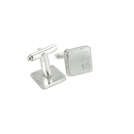 Square Cufflinks with ‘10’ Engraved - 10th Anniversary