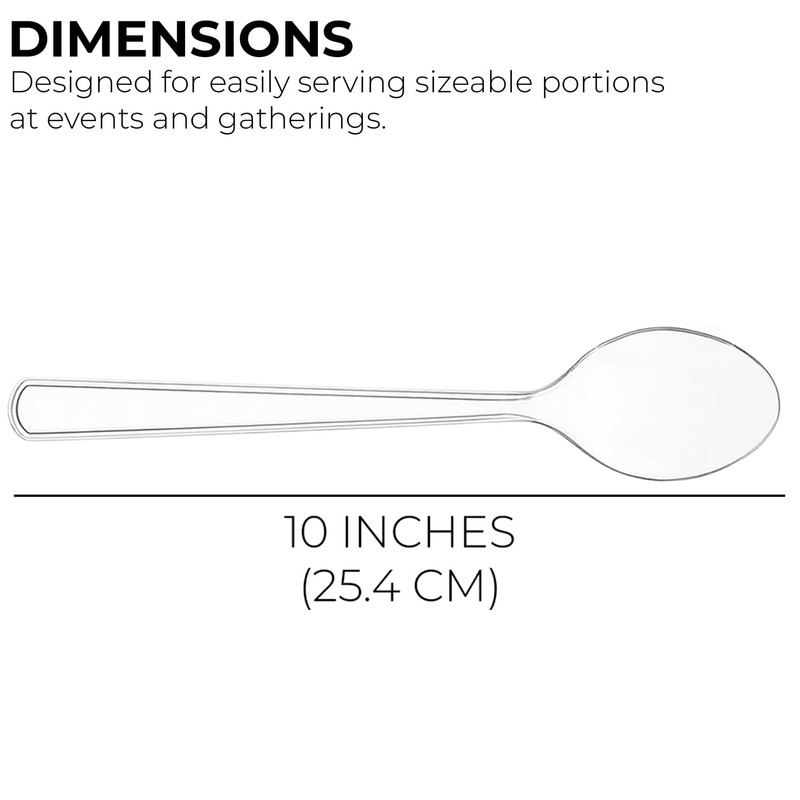 Set of 8 - 10 Clear Plastic Serving Spoons For