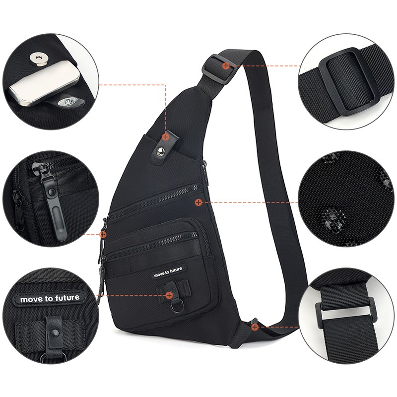 TOMSHOO Sling Backpack Chest Pack Shoulder Bag Crossbody Bag for