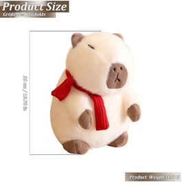 Plush Toy Capybar Cuddly Toy, Simulation Capybar Plush Toy, Capybar Plushie Dolls, Cute Capybar Plushies, Super Soft Stuffed Toy Plush for Home Decoration Children (Colour: White, Size: 35 cm)