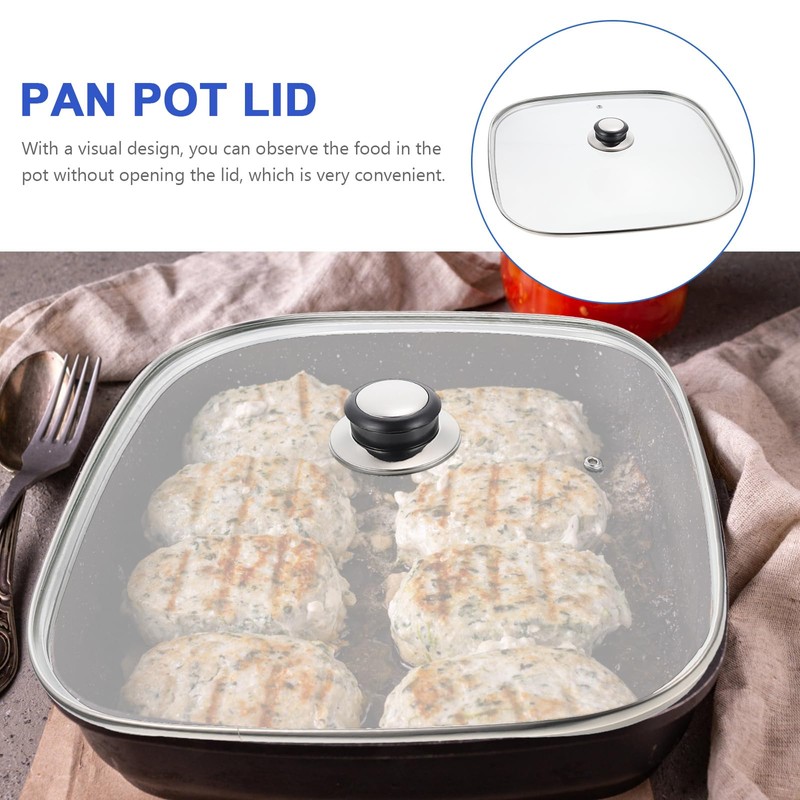 UPKOCH 12.2 Inch Tempered Glass Kitchen Pot Lid with Handle