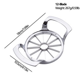 Greatly Quicken Slicing Apple Cutter Slicer, 12 Blade Stainless Steel Commerical Fruit Cutter Kitchen Utensils Gadget for Apple, Pear, Potato Wedge