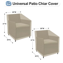 OutdoorLines Outdoor Waterproof Furniture Chair Cover - UV-Resistant Patio Lawn Chair Covers for Outdoor Furniture Windproof Heavy Duty Chair Covering, 2 Packs, 28Wx30Dx31H Inches, Camel