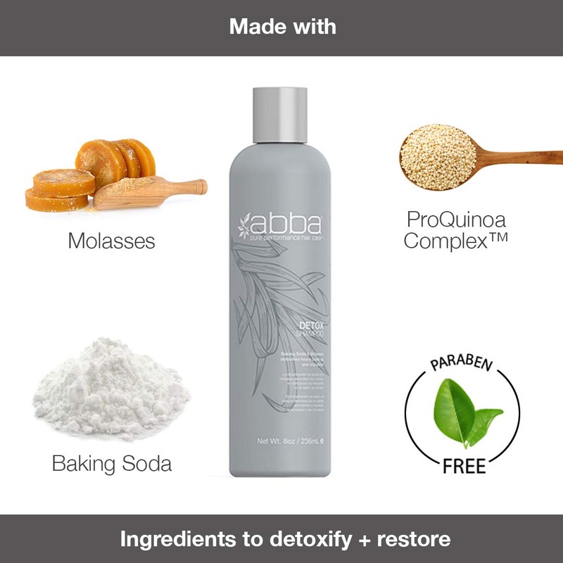 ABBA Detox Shampoo, Molasses, 8 Fl Oz (Packaging May Vary)